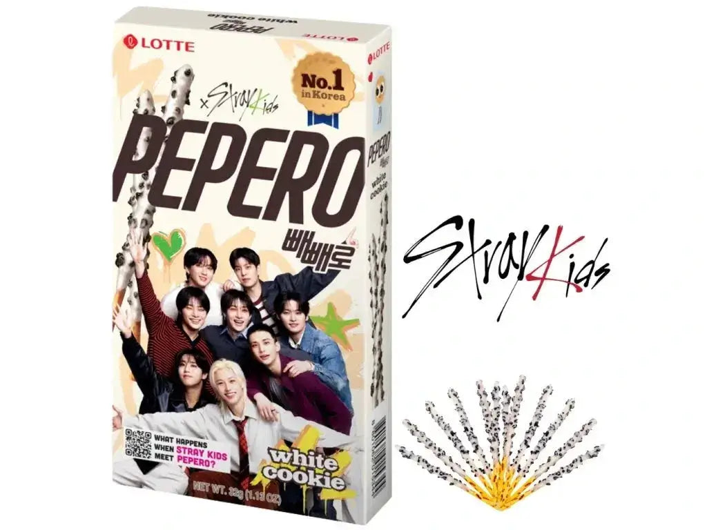 Lotte Pepero Stray Kids Fehér Csokis Kekszes Pálcikák 32G