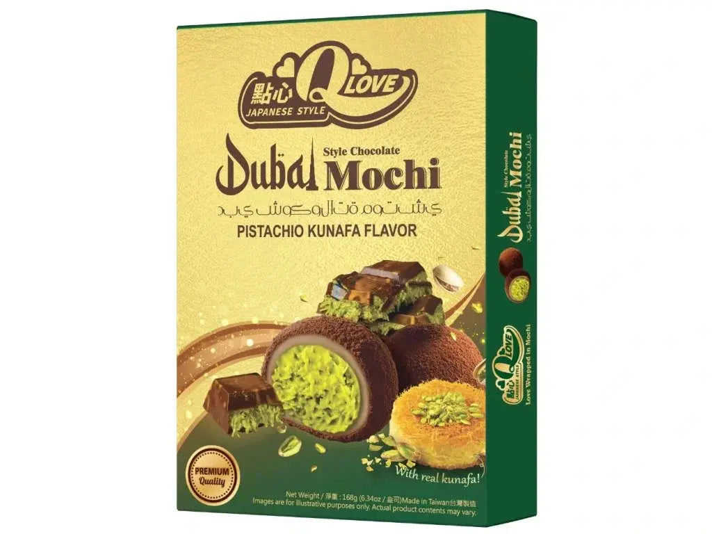 QLove Dubai Csokoládés–Pisztáciás Kunafa Deluxe Mochi 168G -