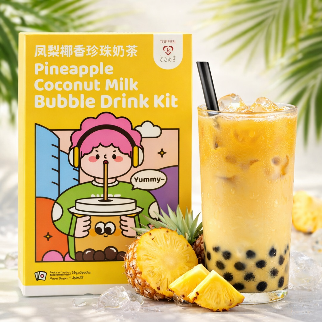 Tokimeki Bubble Tea DIY Kit Ananász-Kókusz Ízű 255G