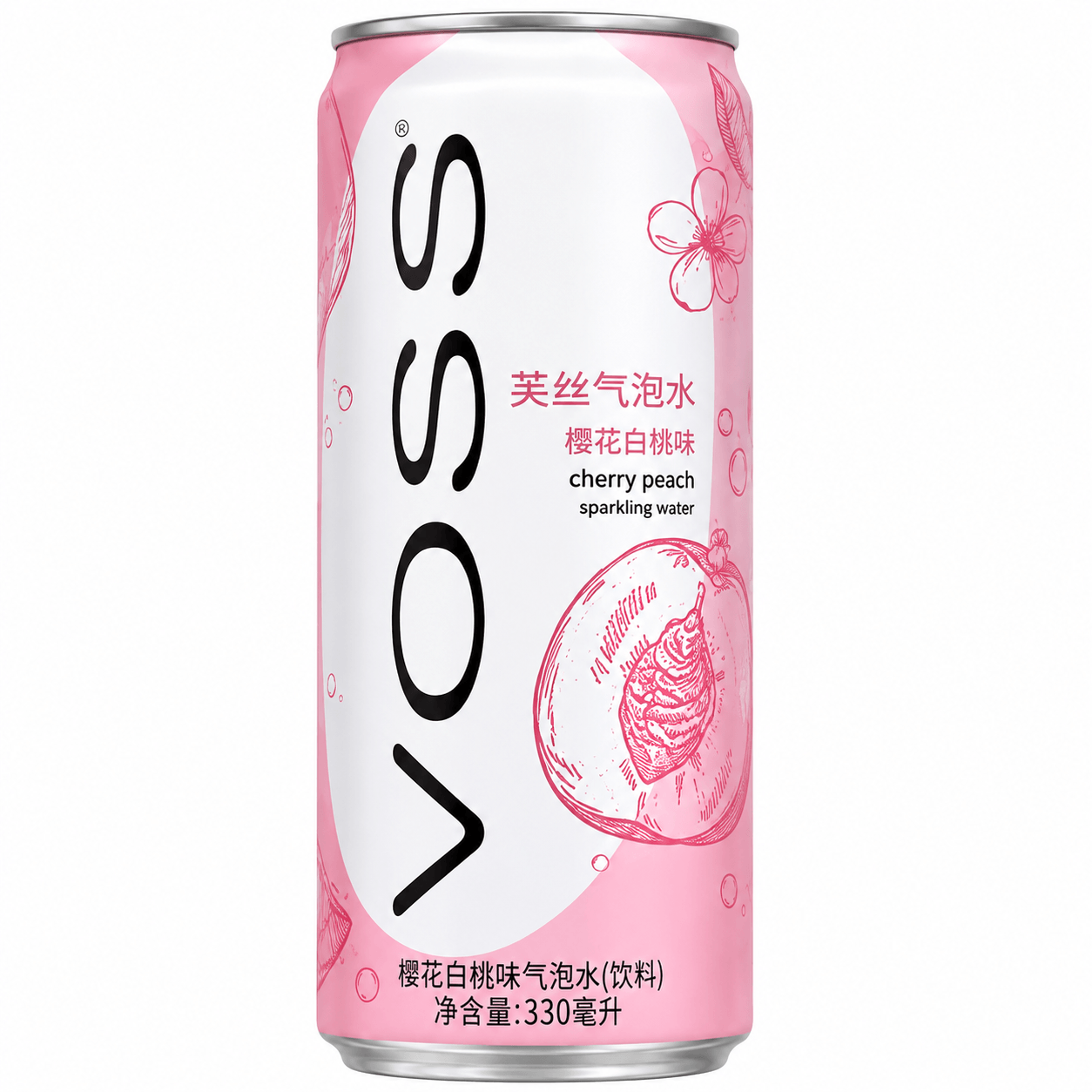 Voss Cseresznye és Fehér Őszibarack Ízű Szénsavas Üdítőital 330ML