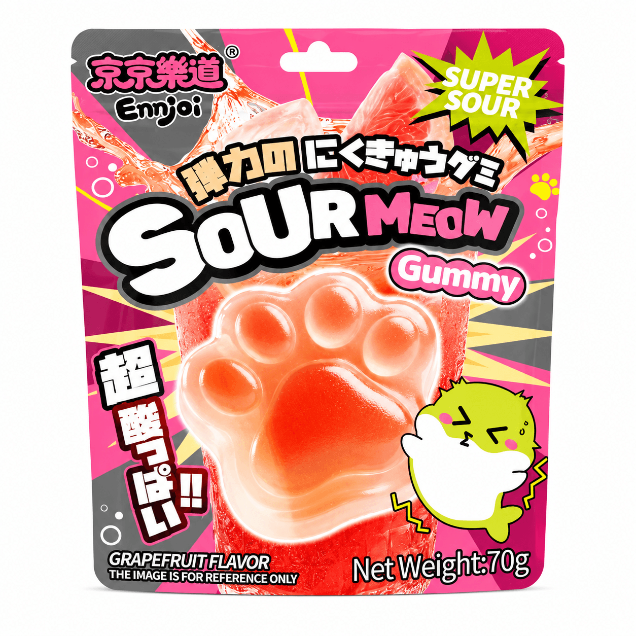 Ennjoi Sourmeow Grapefruit Ízű Savanyú Gumicukor 70G