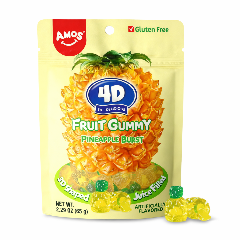 4D Ananászos Töltött Gumicukor 65g