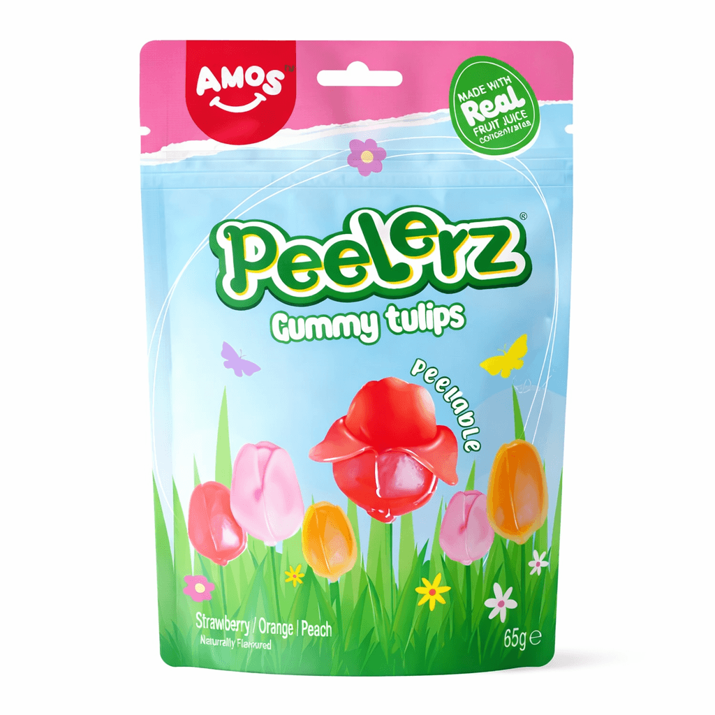 Peelerz Tulipános Hámozható Gumicukor Eper- Narancs- Barack 65G