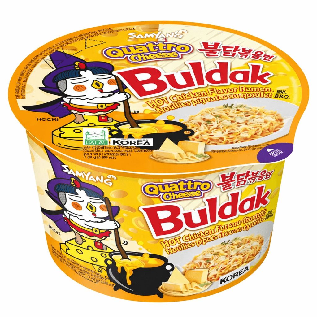 Samyang Buldak Quattro Cheese Csípős Csirke Ramen Pohárban, 110G