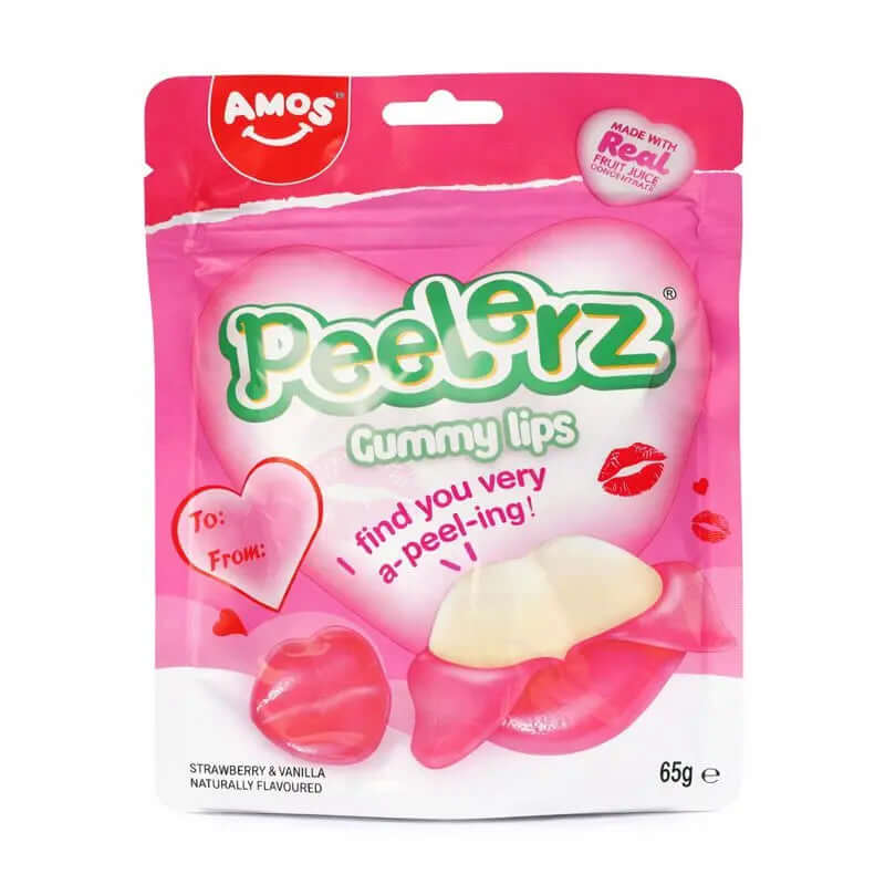 Peelerz Hámozható Eper-Vanília Ízű Ajak formájú Gumicukor 65G -