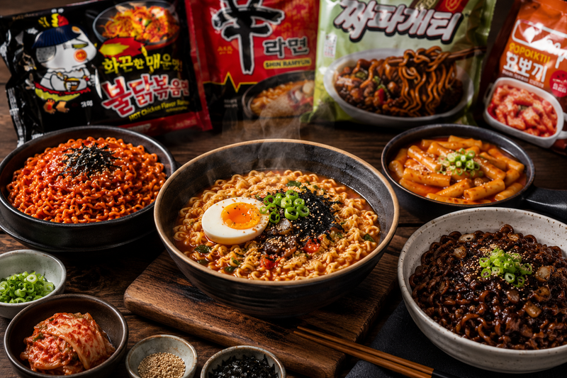 instant ramen tészta élmény, buldak, samyang, chapagetti, yopokki