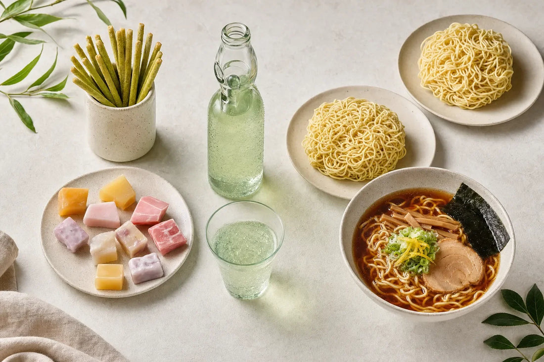 Ropogós édességpálcikák, gyümölcsös rágócukrok, japán üveggolyós szóda és ramen egy első kóstolóválogatásban
