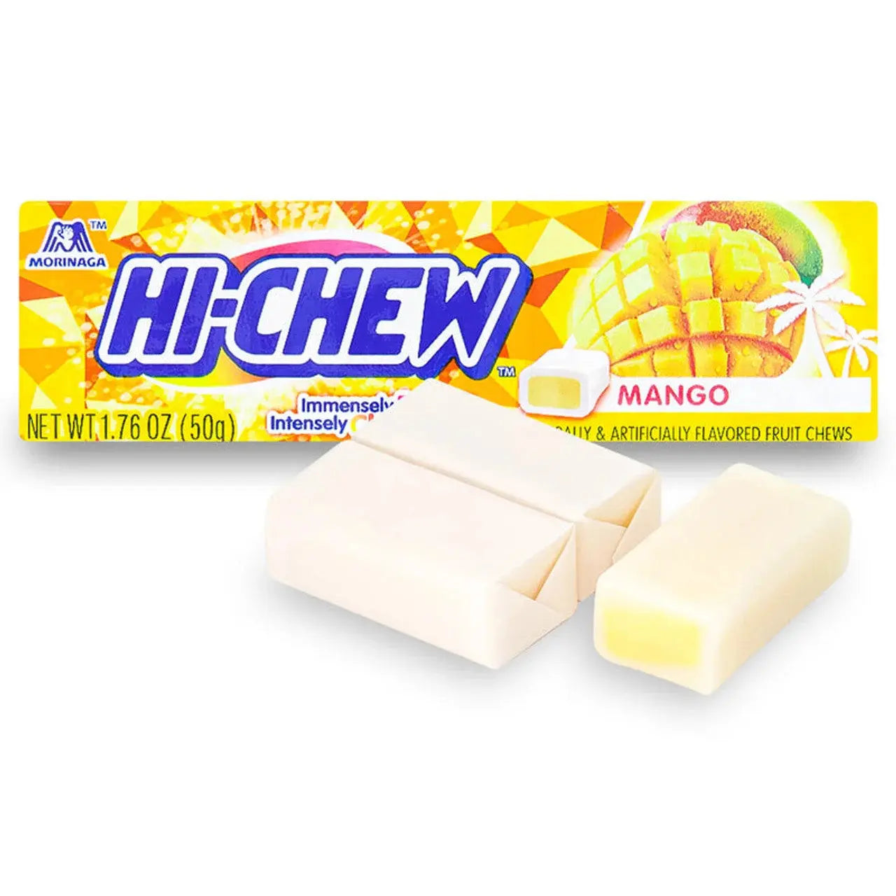 HI-CHEW Mangós ízű Olvadós Rágó Cukorka 50G (Morigana) -