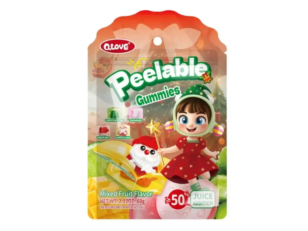 QLove Vegyes Gyömölcsös Hámozható Gumicukor, Karácsonyi Limitált Kiadás 60G -