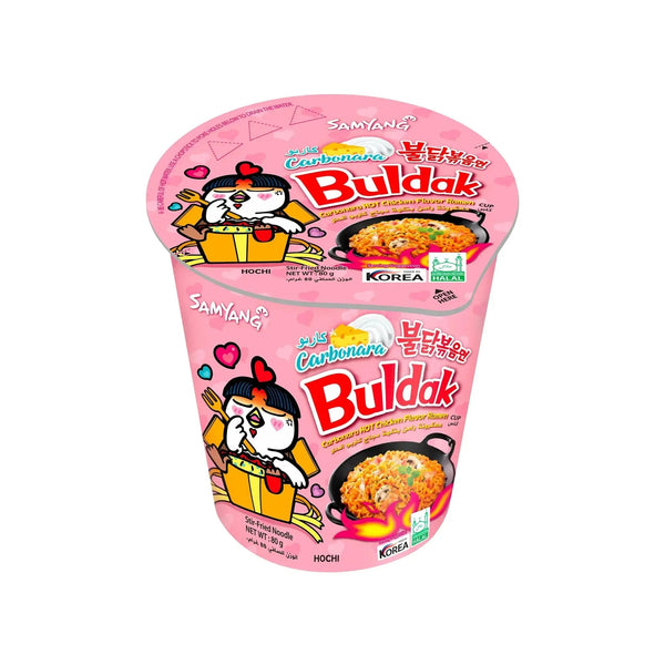Samyang Buldak Csirke Carbonara Ízesítésű Ramen Poharas Instant Tészta, 80G