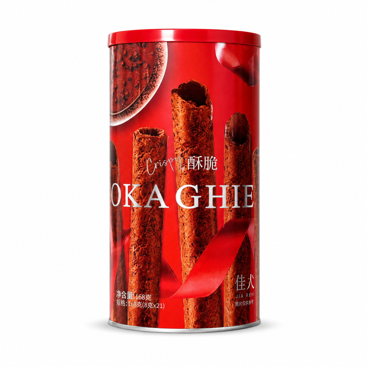 Okaghi Csokoládés Ízű Ropogós Ostyarúd 168G