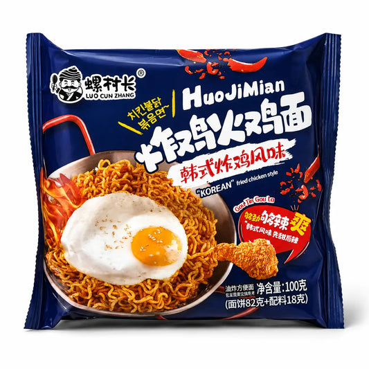 Luo Cun Zhang Csípős Koreai Rántott Csirkés Instant Tészta 100G