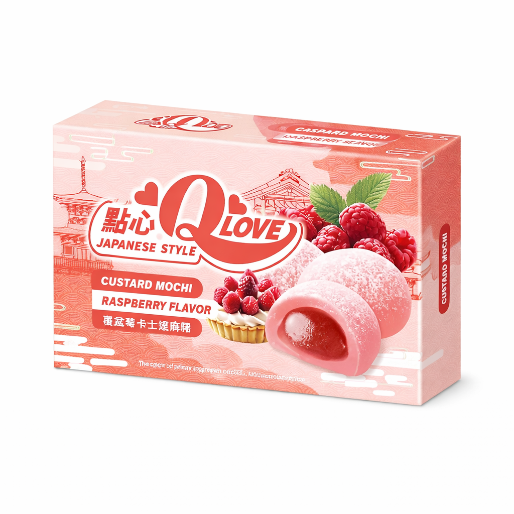 QLove Málna Pudingos Mochi 168G
