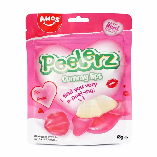 Peelerz Hámozható Eper-Vanília Ízű Ajak formájú Gumicukor 65G - 