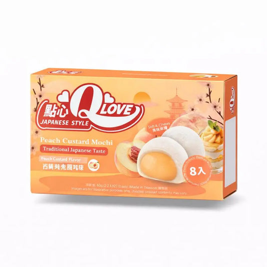 QLove Prémium Fehér Őszibarack Krémmel töltött Mini Mochi 80G