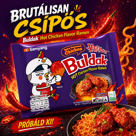 Samyang Buldak Koreai Édes-Csípős Rántott Csirke Ízű Ramen 140G