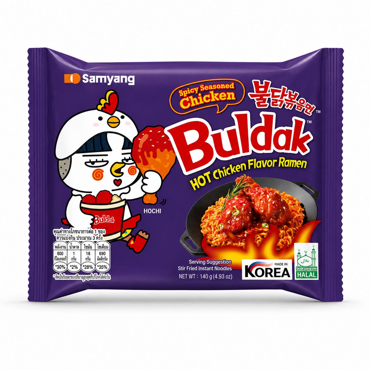 Samyang Buldak Koreai Édes-Csípős Rántott Csirke Ízű Ramen 140G