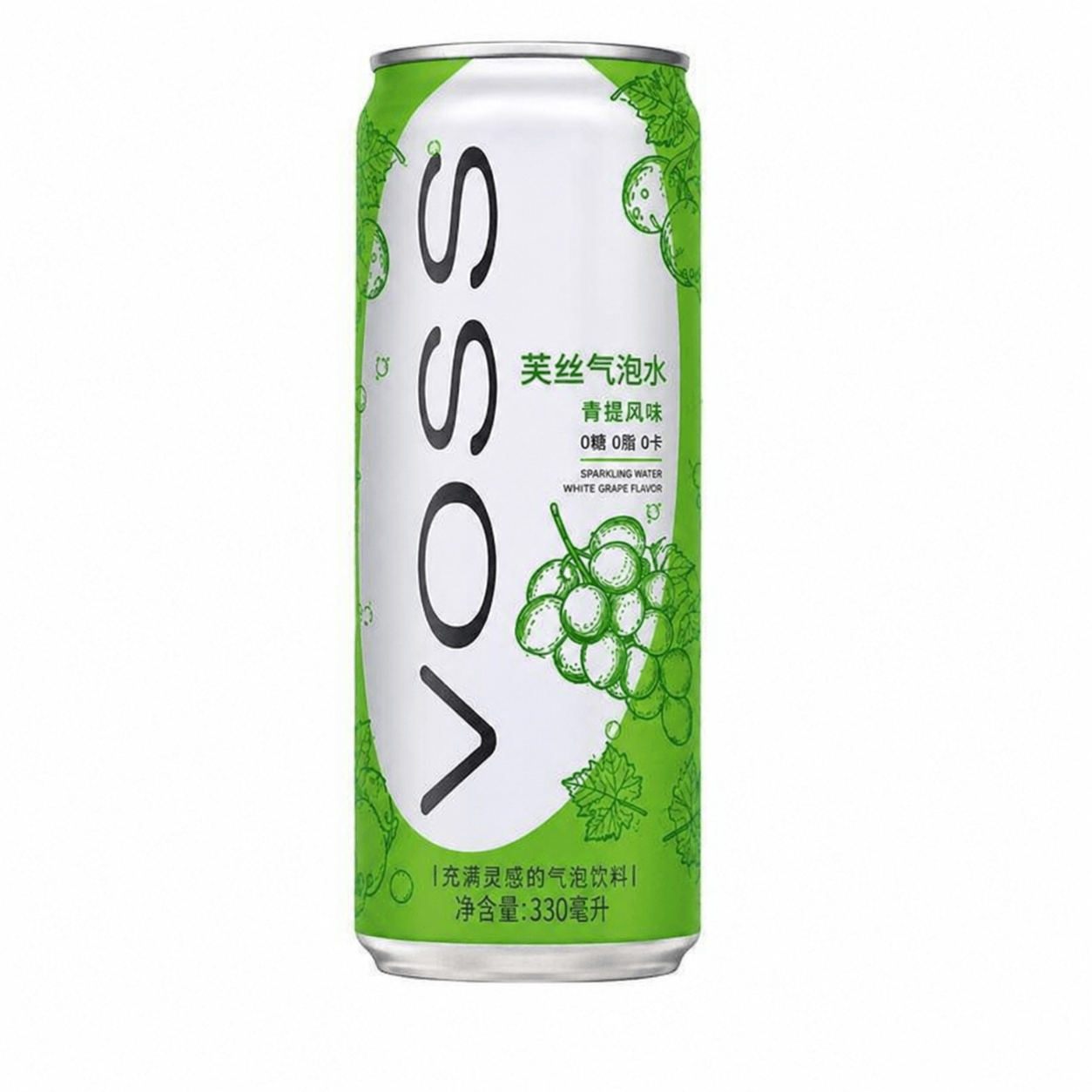 Voss Zöld Szőlő Ízű Szénsavas Üdítőital 330ML