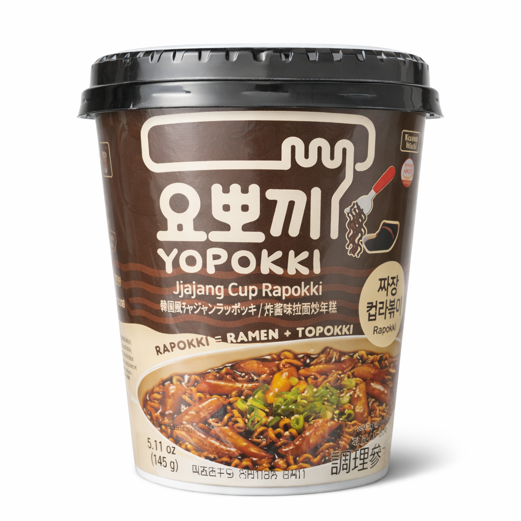 Yopokki Jjajang Ízesítésű Rapokki, Ramen&Topokki Pohárban, 145G