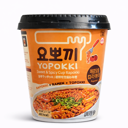 Yopokki Édes-Csípős Rapokki Poharas , Ramen&Topokki Pohárban,145G