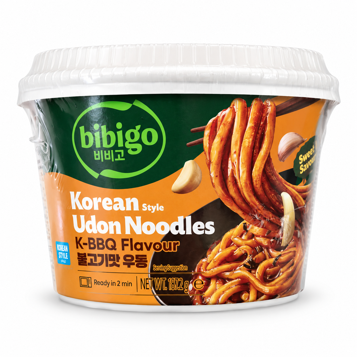 Bibigo K-BBQ Ízű Koreai Udon Tészta Pohárban, 187,2 g – termékkép