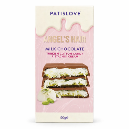 Angel's Hair Tejcsokoládé Piszáciakrémmel és Vattacukorral Töltve 90G
