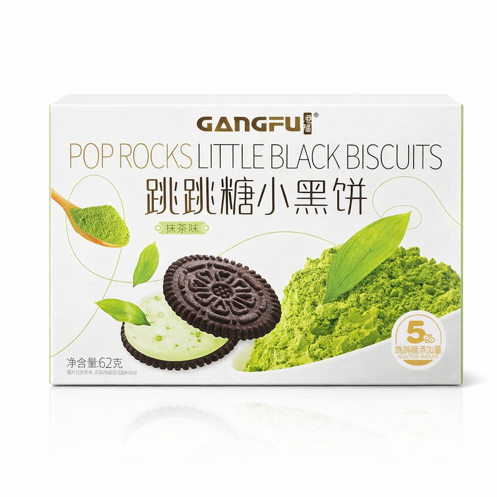Gangfu Matcha Ízű Robbanócukros Kakaós Szendvicskeksz 62G