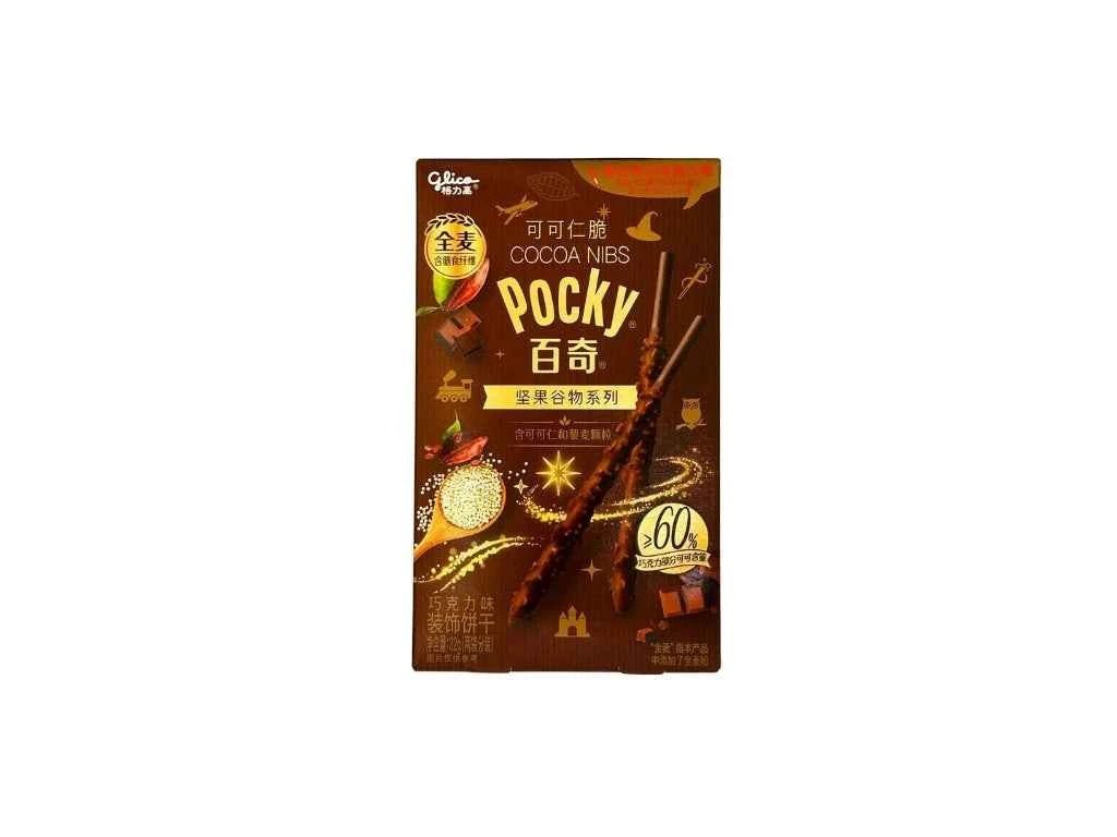 Glico Pocky Cocoa Nib - Étcsokis Pálcikák Kakaóbab Darabokkal 32g