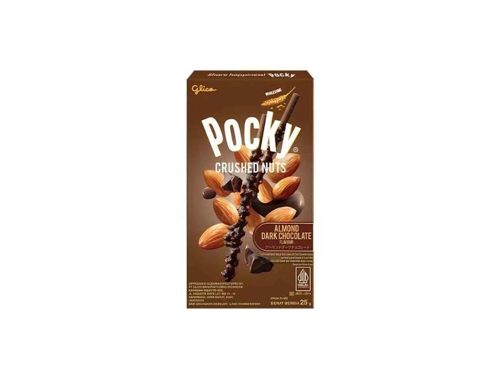 Glico Pocky Crushed Nuts - Mandulás, Étcsokis Pálcikák 25g