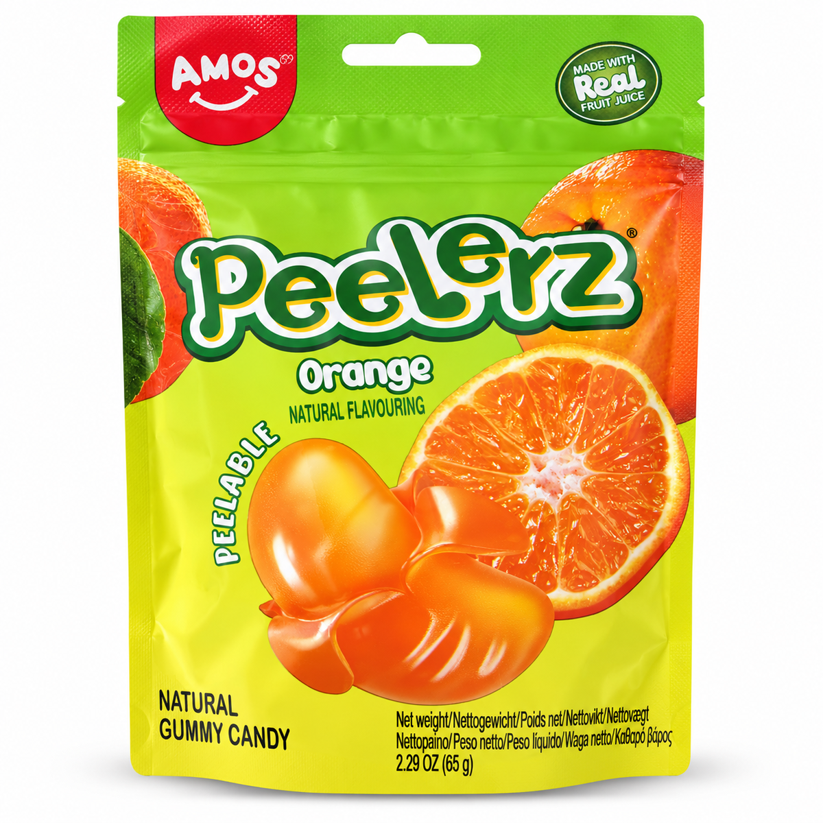 AMOS Peelerz Narancs Ízű Hámozható Gumicukor, 65 g – termékkép