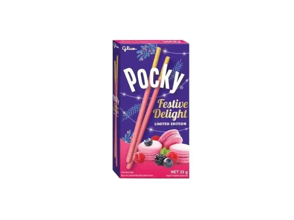 Pocky Vegyes Bogyós Macaron Ízű Ropi, 33G (Festive Delight Limited Edition) -