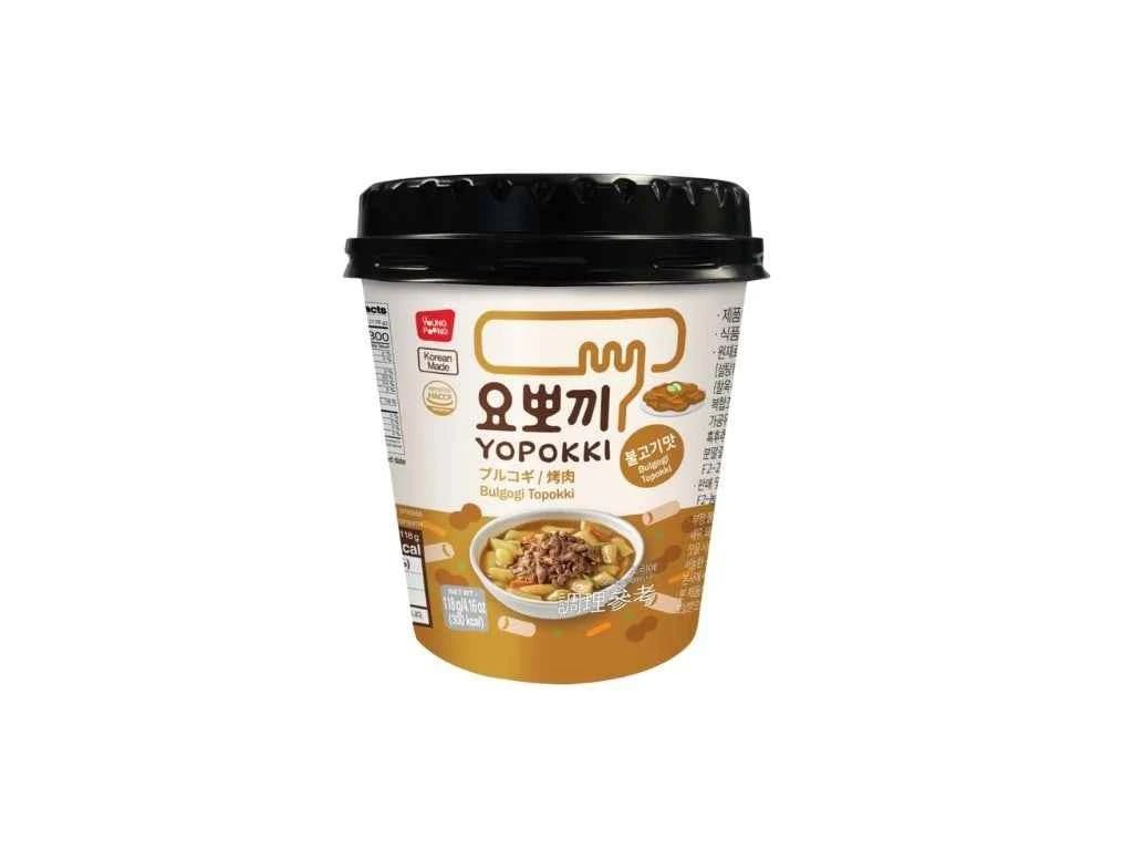 Yopokki Bulgogi Marhahús Ízesítésű Topokki, Pohárban, 118G